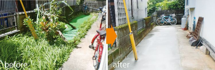 土間打ち工事ビフォーアフター